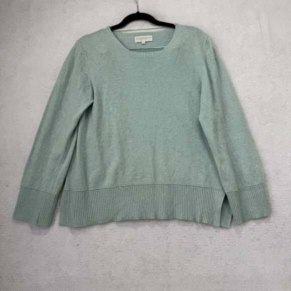 Bianco & Blu Sweater Womens Large Mint Green Cashmere Silk Wool Blend Made Italy - Picture 1 of 9